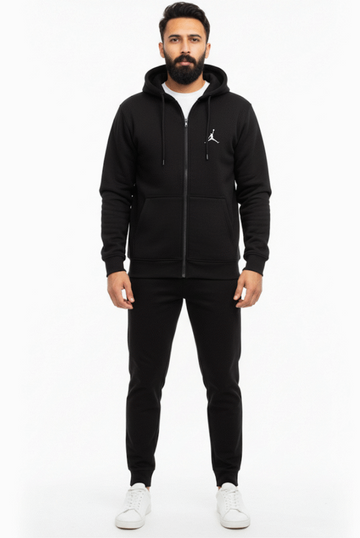 All Black Jrdn Winter Tracksuit for Men | Premium Fleece Outfit Pakistan