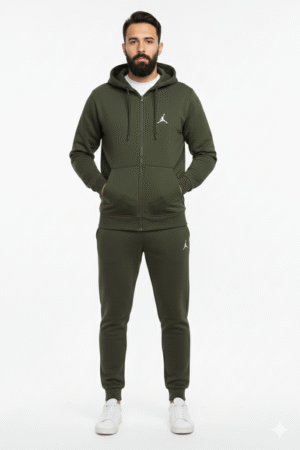 Olive Zipper Hoodie & Trouser Set | Premium Fleece Tracksuit Pakistan