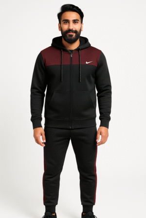 Street Style Maroon Fleece Tracksuit | Premium Winter Outfit Pakistan